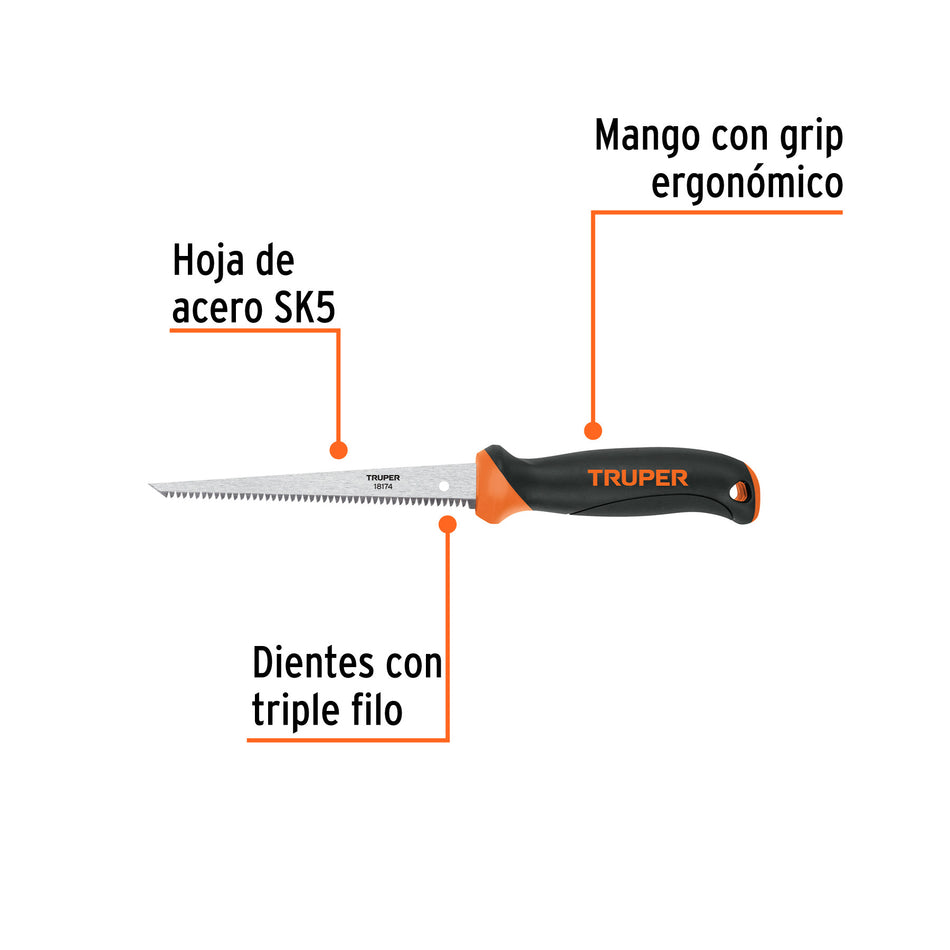 Serrucho de 6' para plafón y muros de yeso, Truper