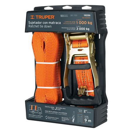 Sujetador con matraca carga maxima Truper 3000 kg