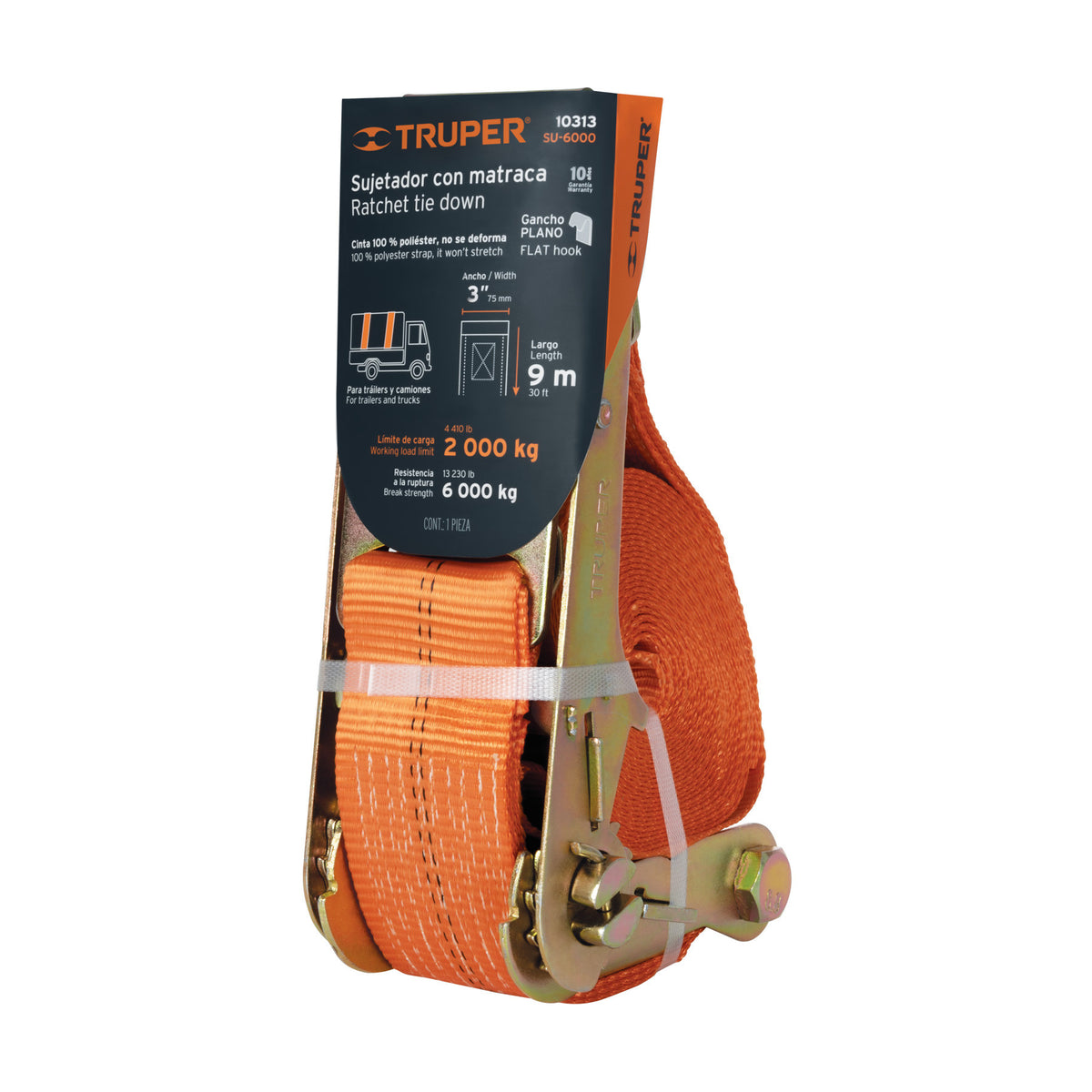 Sujetador con matraca carga maxima Truper 6000 kg