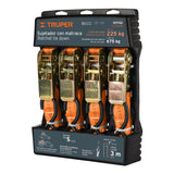 Juego de 4 sujetadores con matraca carga maxima 675 kg