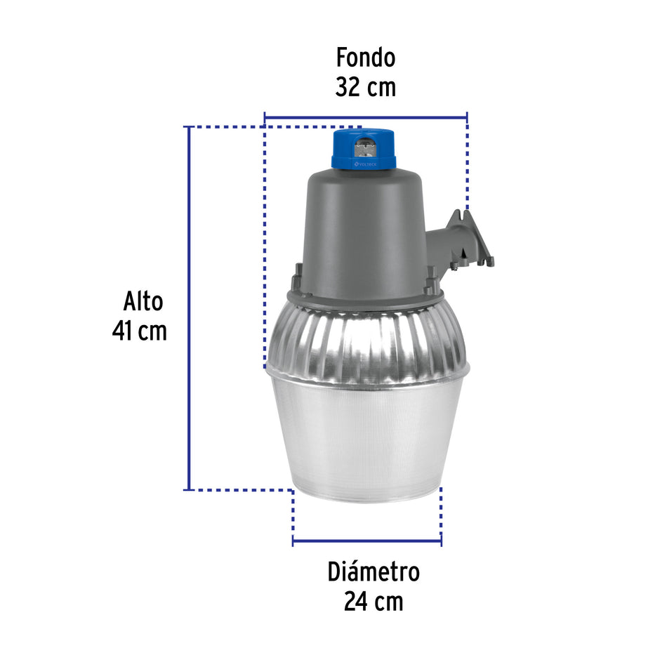 Luminario suburbano con foco LED 30W 6500K y sensor de luz 30W