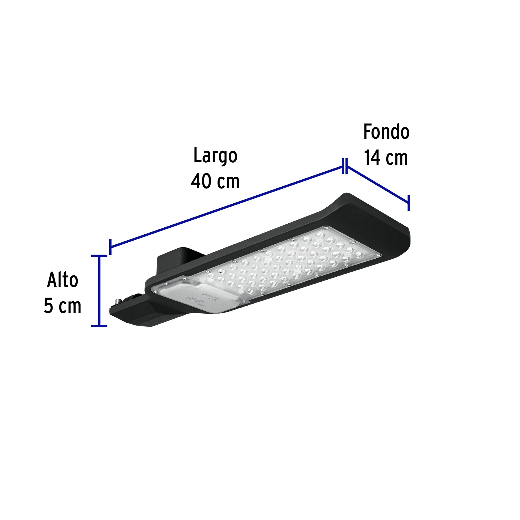 Luminario suburbano LED 50 W 6500 K, plano, VOLTECK
