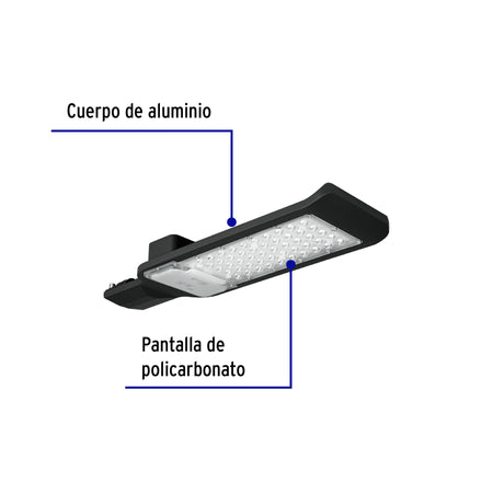 Luminario suburbano LED 50 W 6500 K, plano, VOLTECK