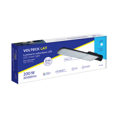 Luminario suburbano LED 200 W 6500 K, plano, VOLTECK