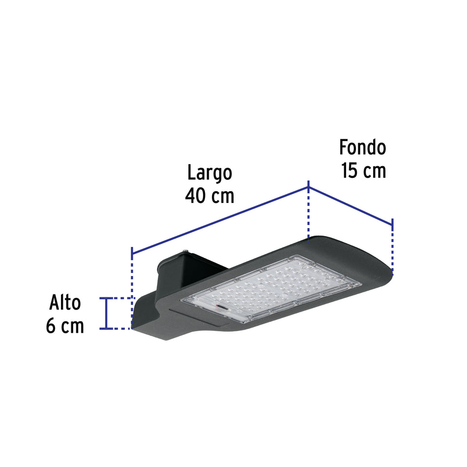 Luminario suburbano LED 60 W 6500 K, sensor de luz, VOLTECK
