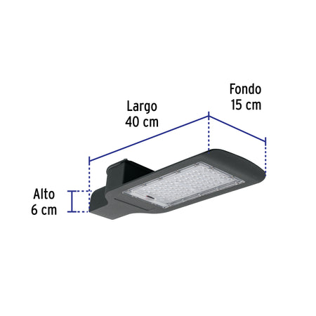 Luminario suburbano LED 120 W 6500 K, sensor de luz, VOLTECK