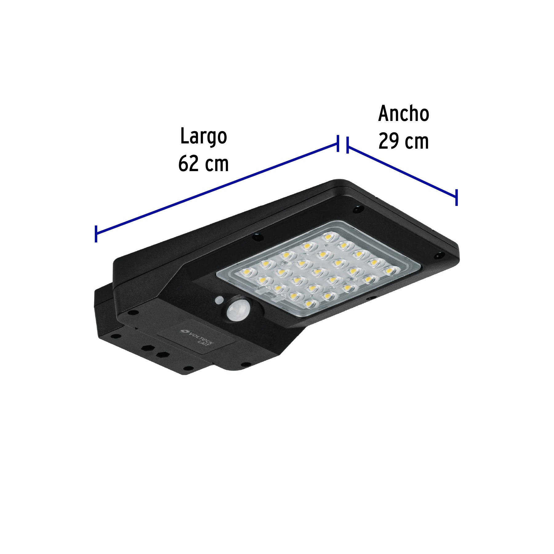 Luminario suburbano solar LED 4 W 6500 K con sensor de luz