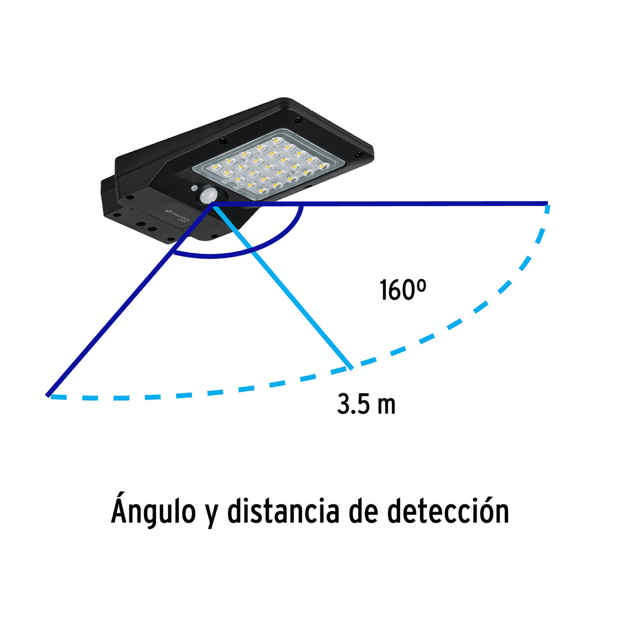 Luminario suburbano solar LED 4 W 6500 K con sensor de luz