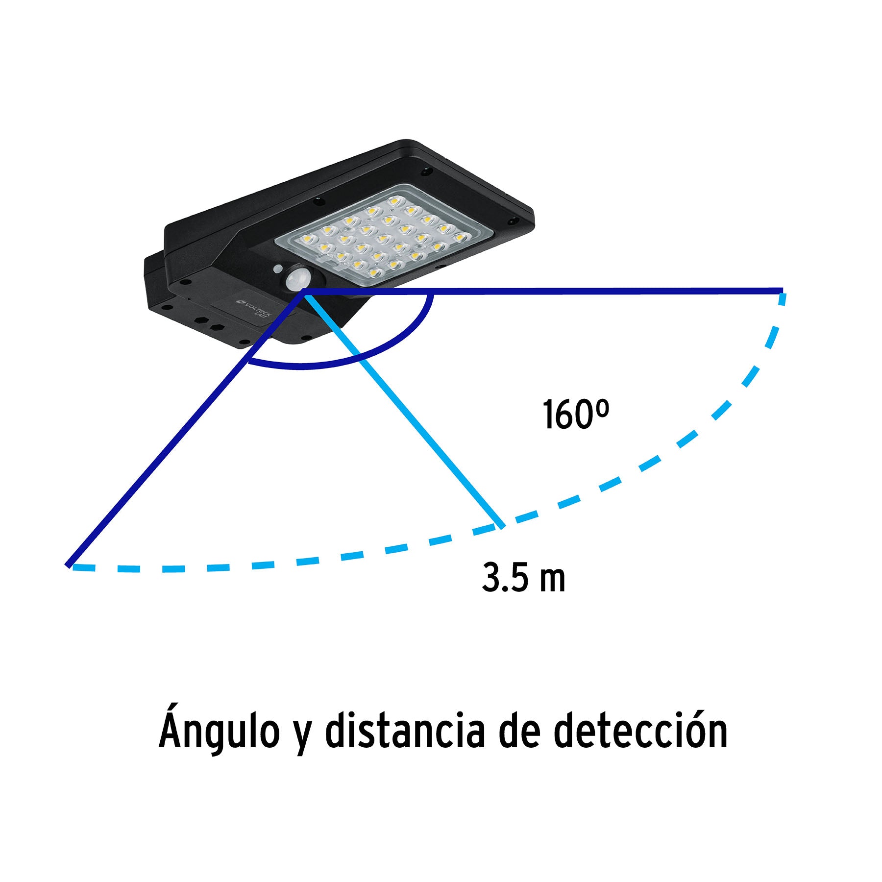 Luminario suburbano solar LED 4 W 6500 K con sensor de luz