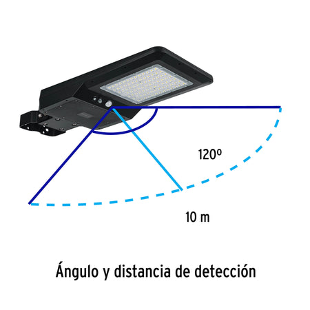 Luminario suburbano solar LED 40 W 6500 K con control remoto