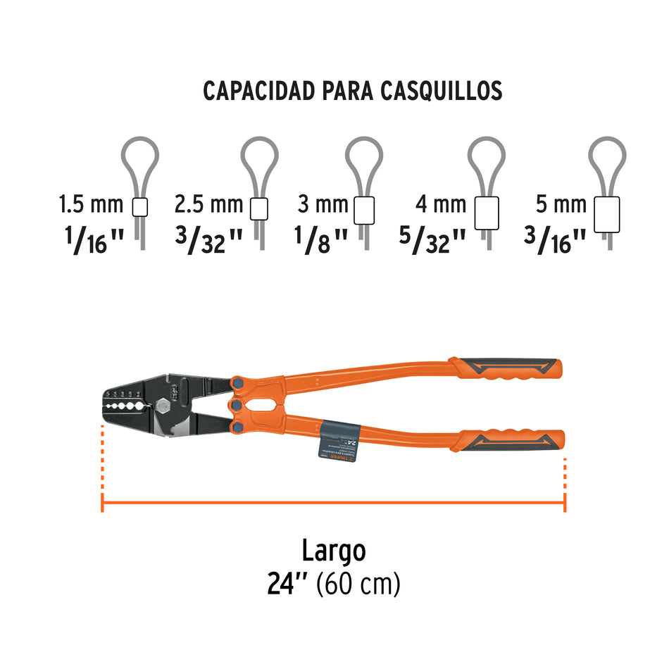 Suajadora 24' para casquillos con cortador de cable, Truper