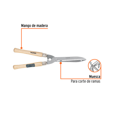 Tijera para poda 55 cm, Classic, mangos de madera, TRUPER