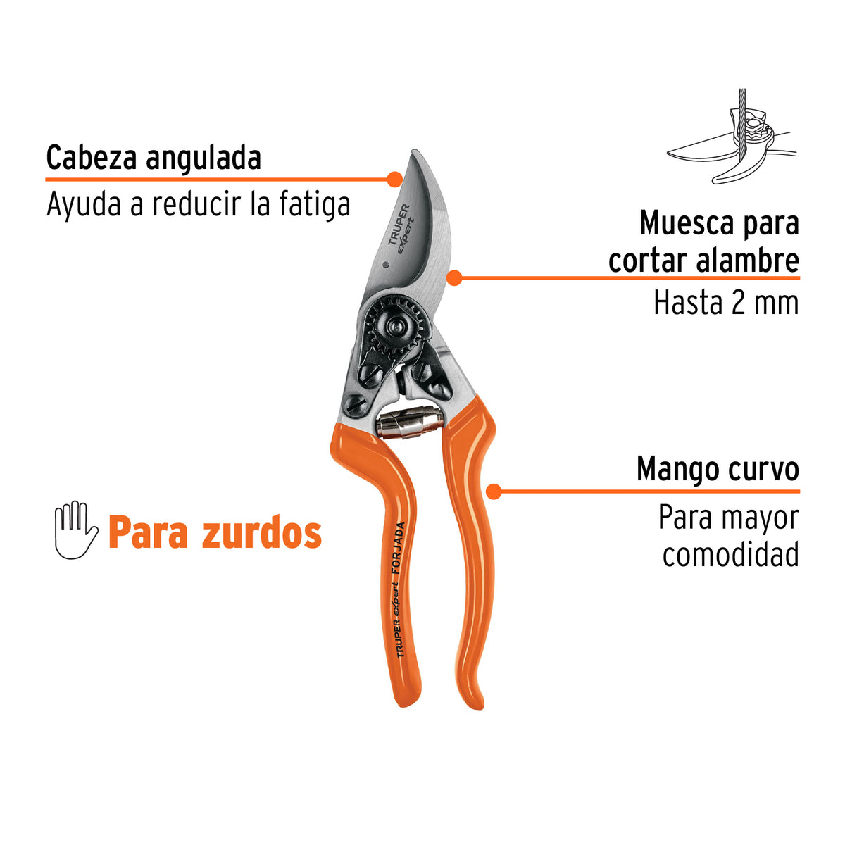 Tijera para poda 8' de aluminio forjado para zurdo, Expert