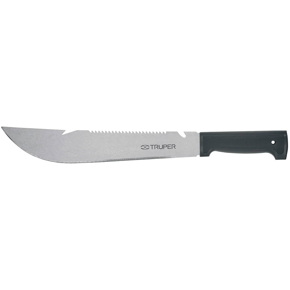 Machete rambo 12', cacha inyectada negra, TRUPER
