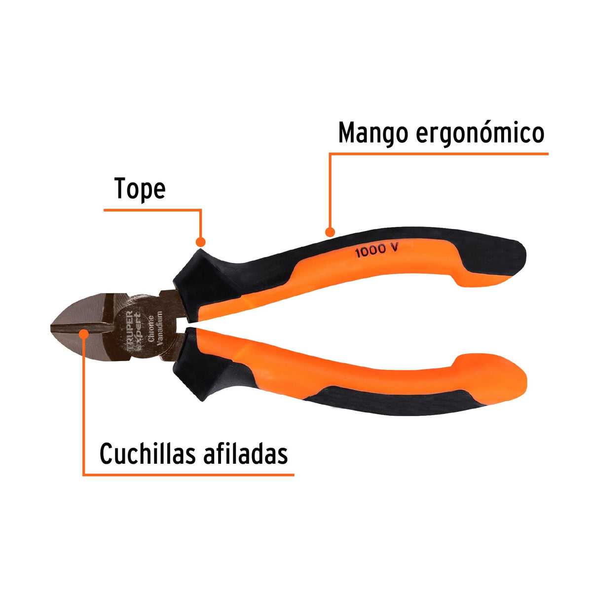 Pinza corte diagonal 5' alta palanca, Comfort Grip, Expert 5'