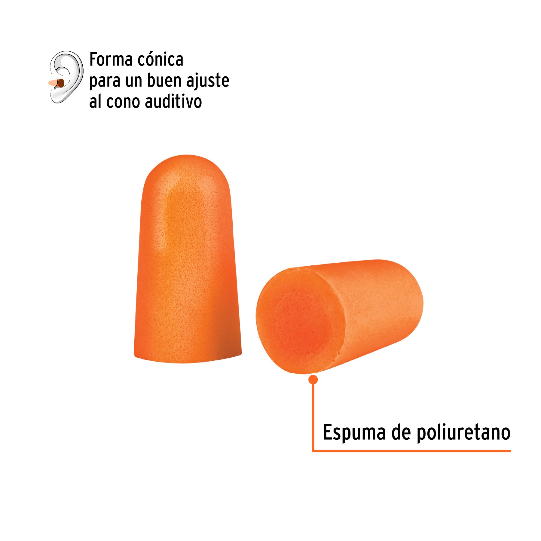 Tapones auditivos desechables sin cordón, bote 30 pares