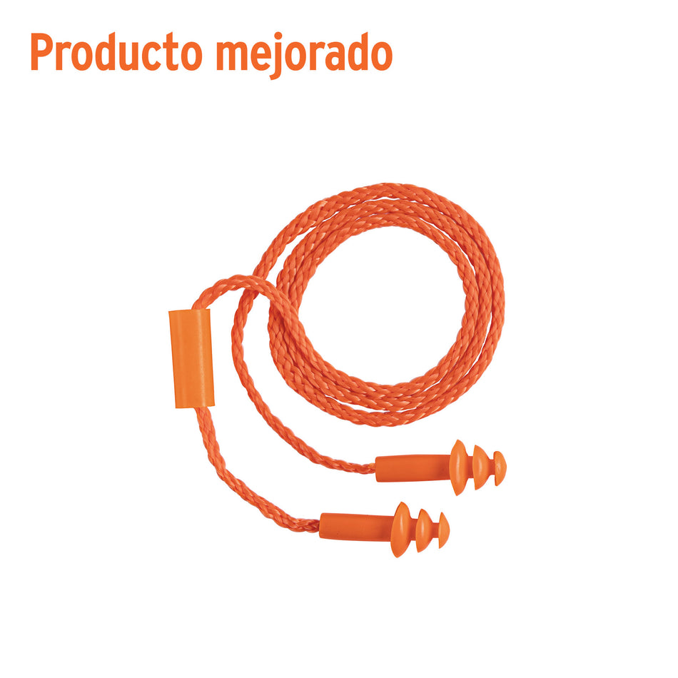 Tapon auditivo reutilizable con cordon bolsa individual