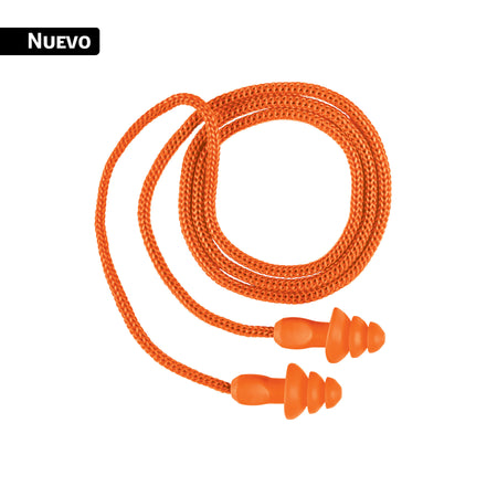 Tapón auditivo reutilizable con cordón y estuche, caja 50 pz