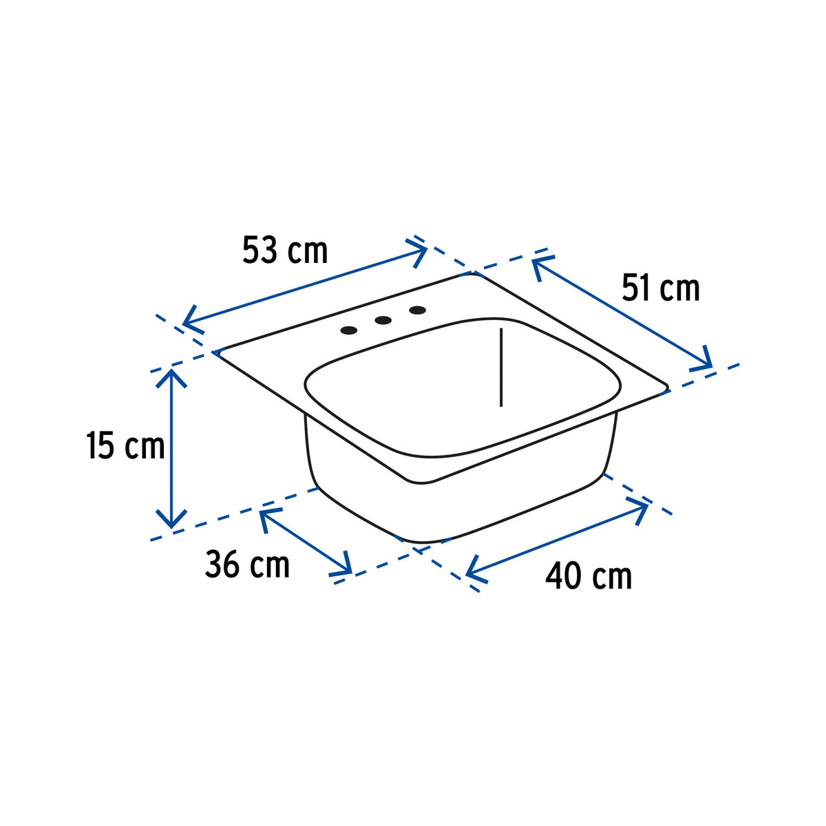 Tarja de empotrar sencilla 53 x 51 cm FOSET