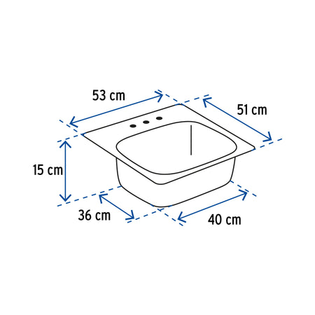 Tarja de empotrar sencilla 53 x 51 cm FOSET