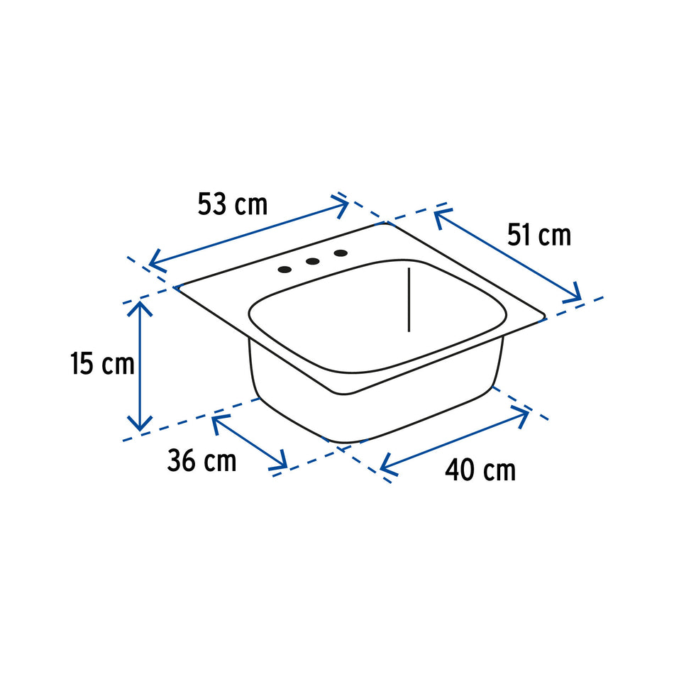 Tarja de empotrar sencilla 53 x 51 cm FOSET