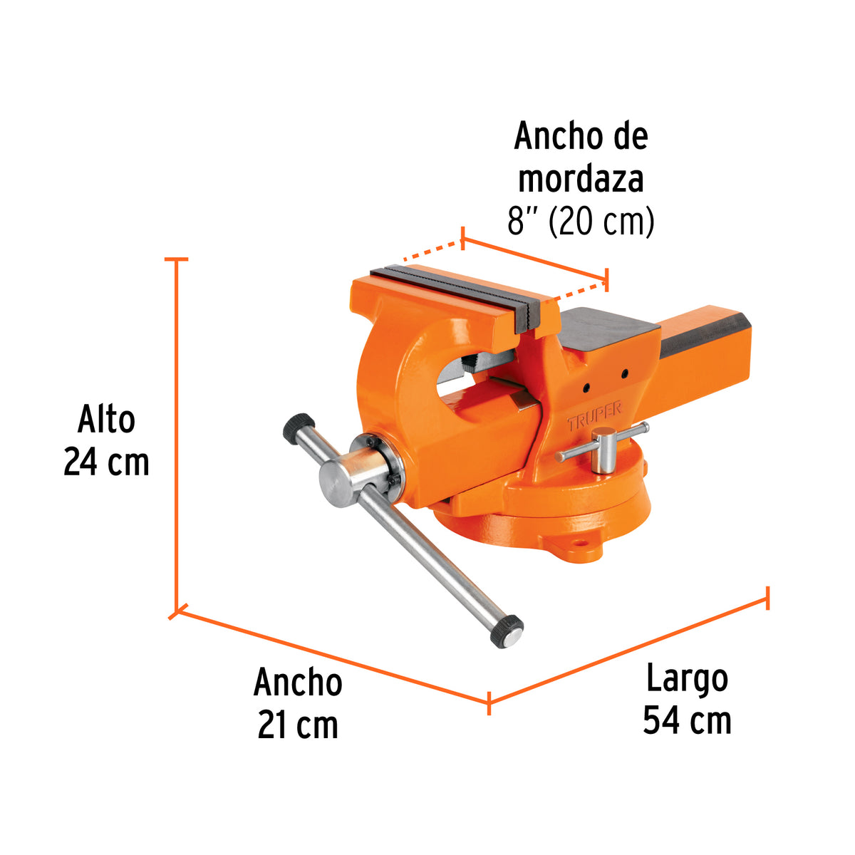 Tornillo de banco 8' industrial de hierro dúctil, Expert