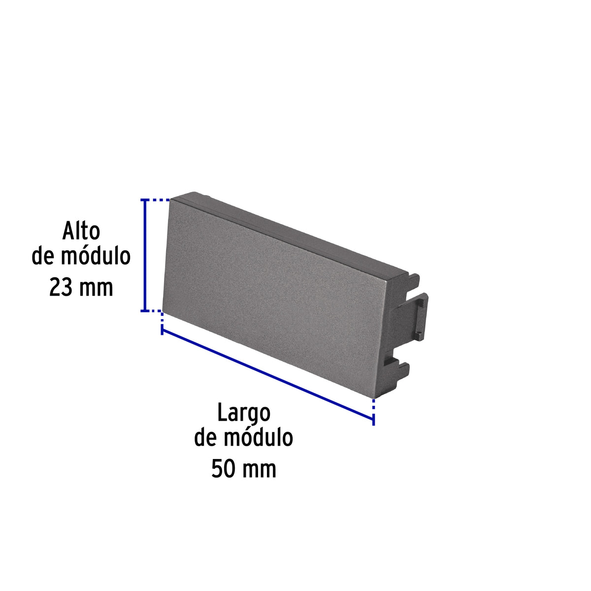 Tapón ciego acero inox de 1 módulo, línea Lisboa, Volteck