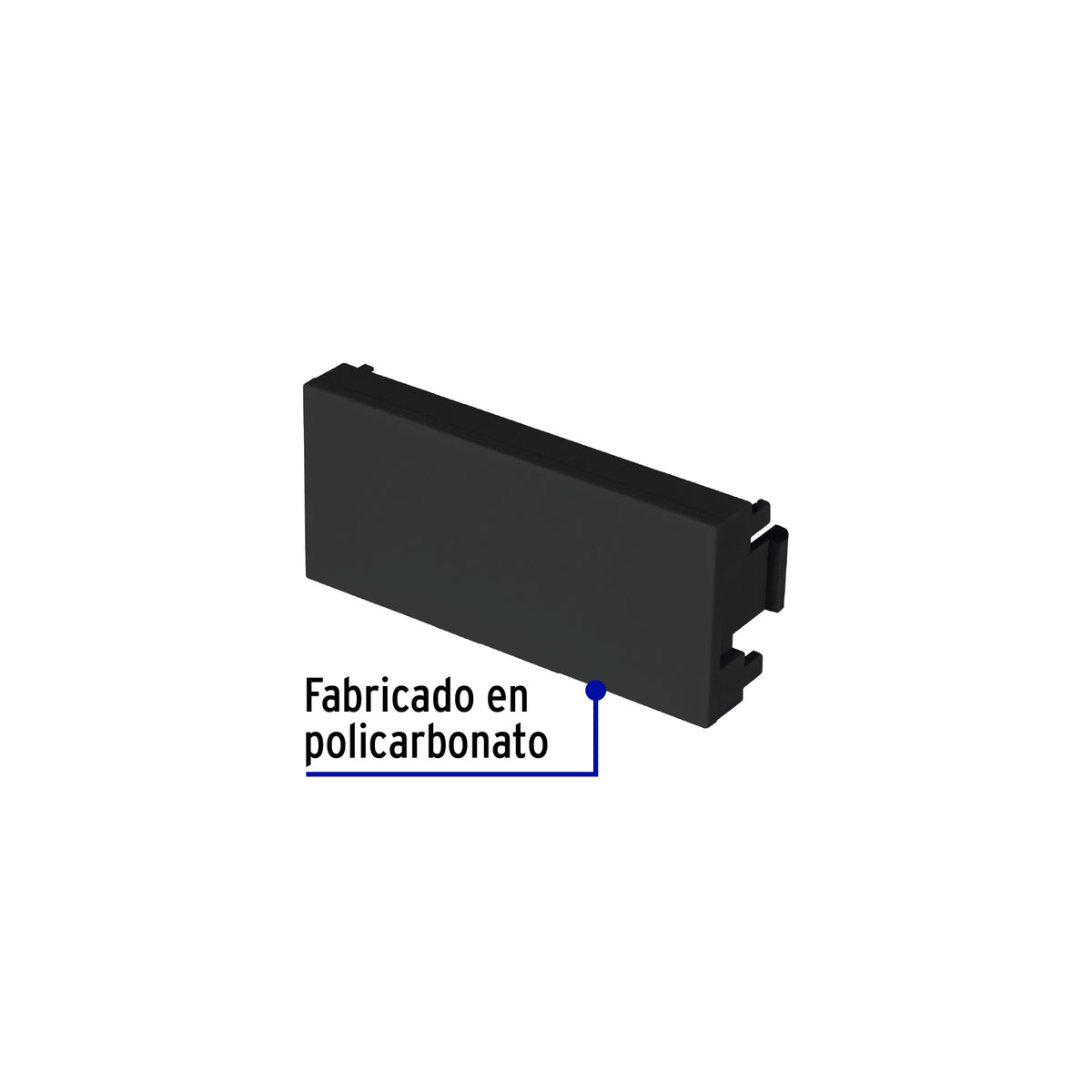 Tapón ciego negro de 1 módulo, línea Lisboa, Volteck
