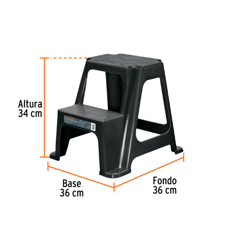Taburete ligero de plastico 2 peldanos