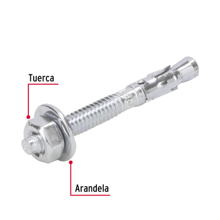 Caja con 100 taquetes arpón de 1/4' x 2-1/4', FIERO 1/4', 1/4'