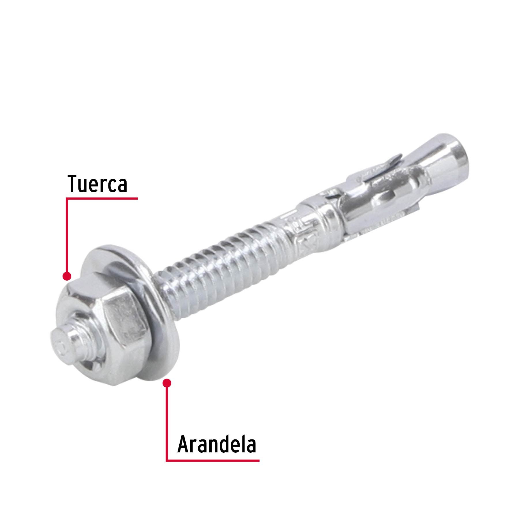 Bolsa con 6 taquetes arpón 1/4' x 2-1/4', FIERO 1/4', 1/4'