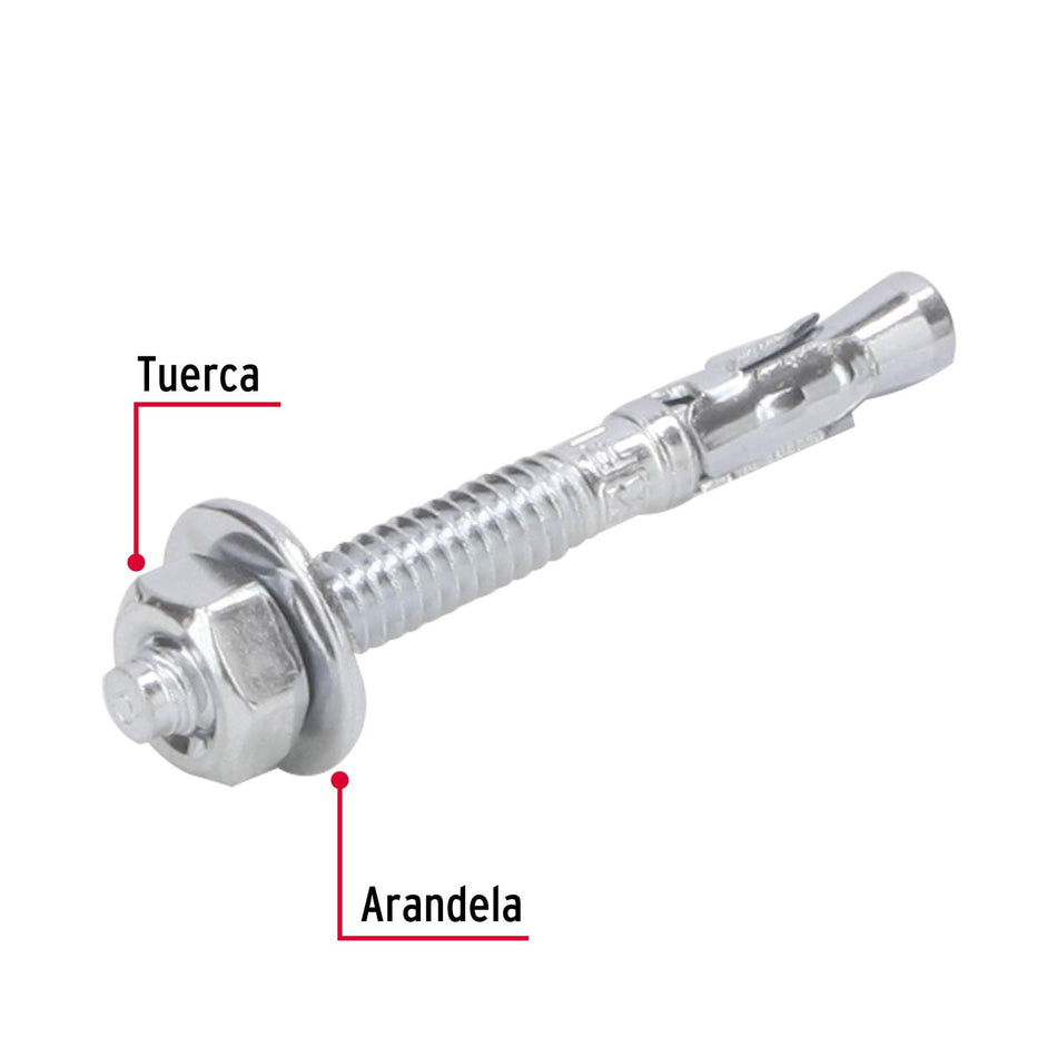 Bolsa con 6 taquetes arpón 1/4' x 2-1/4', FIERO 1/4', 1/4'