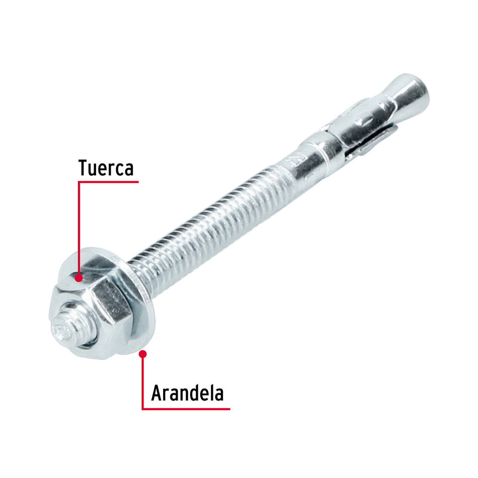 Caja con 100 taquetes arpón de 1/4' x 3', FIERO 1/4', 3'