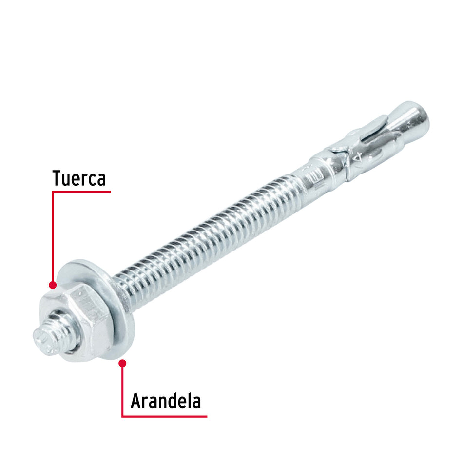 Bolsa con 6 taquetes arpón 1/4' x 3-1/4', FIERO 1/4', 1/4'