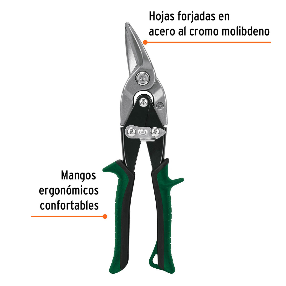 Tijera de aviación 10' corte derecho, Truper