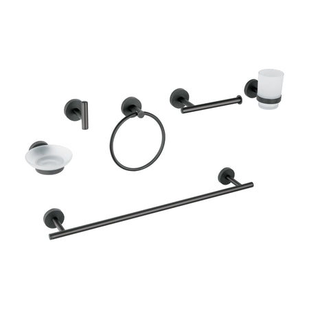 Juego de 6 accesorios para bano acabado FOSET TUBIG negro