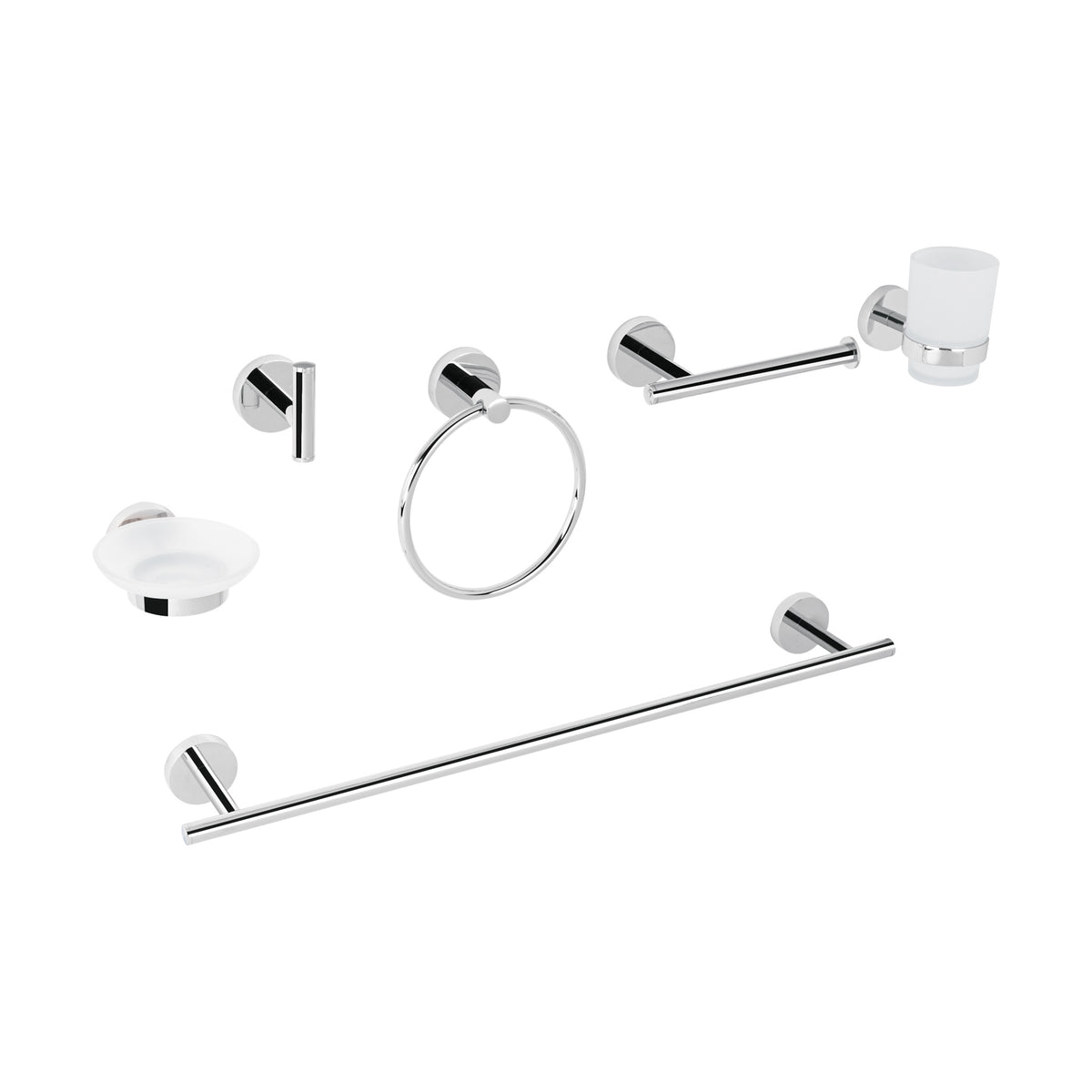 Juego de 6 accesorios para bano acabado FOSET TUBIG cromo