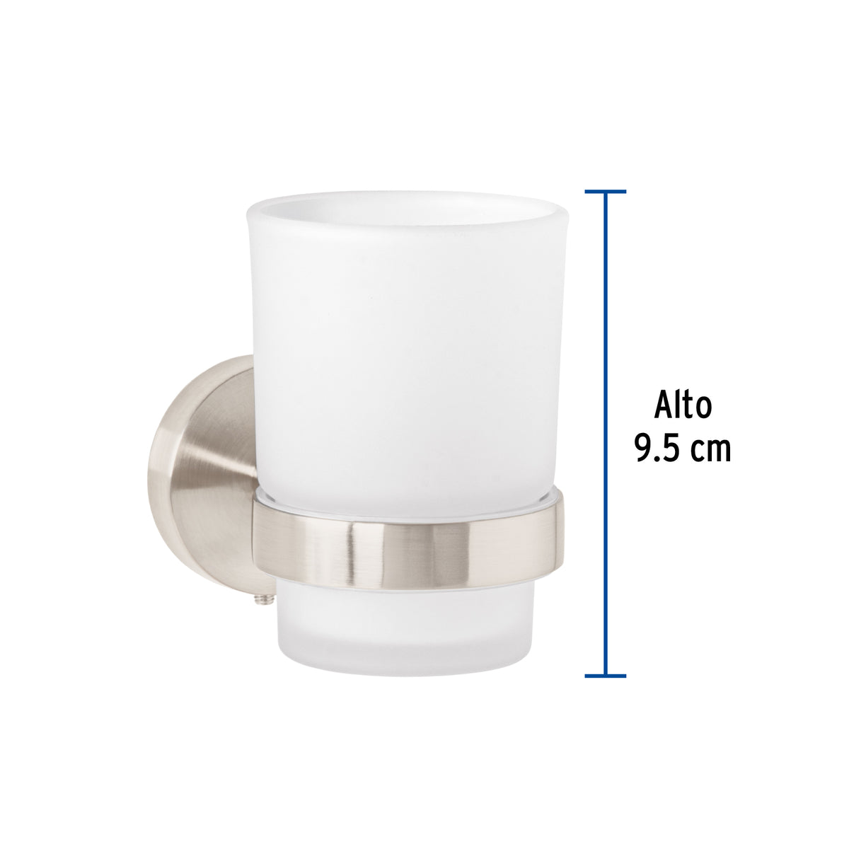 Portavaso cepillero satín con vaso de vidrio, FOSET TÚBIG