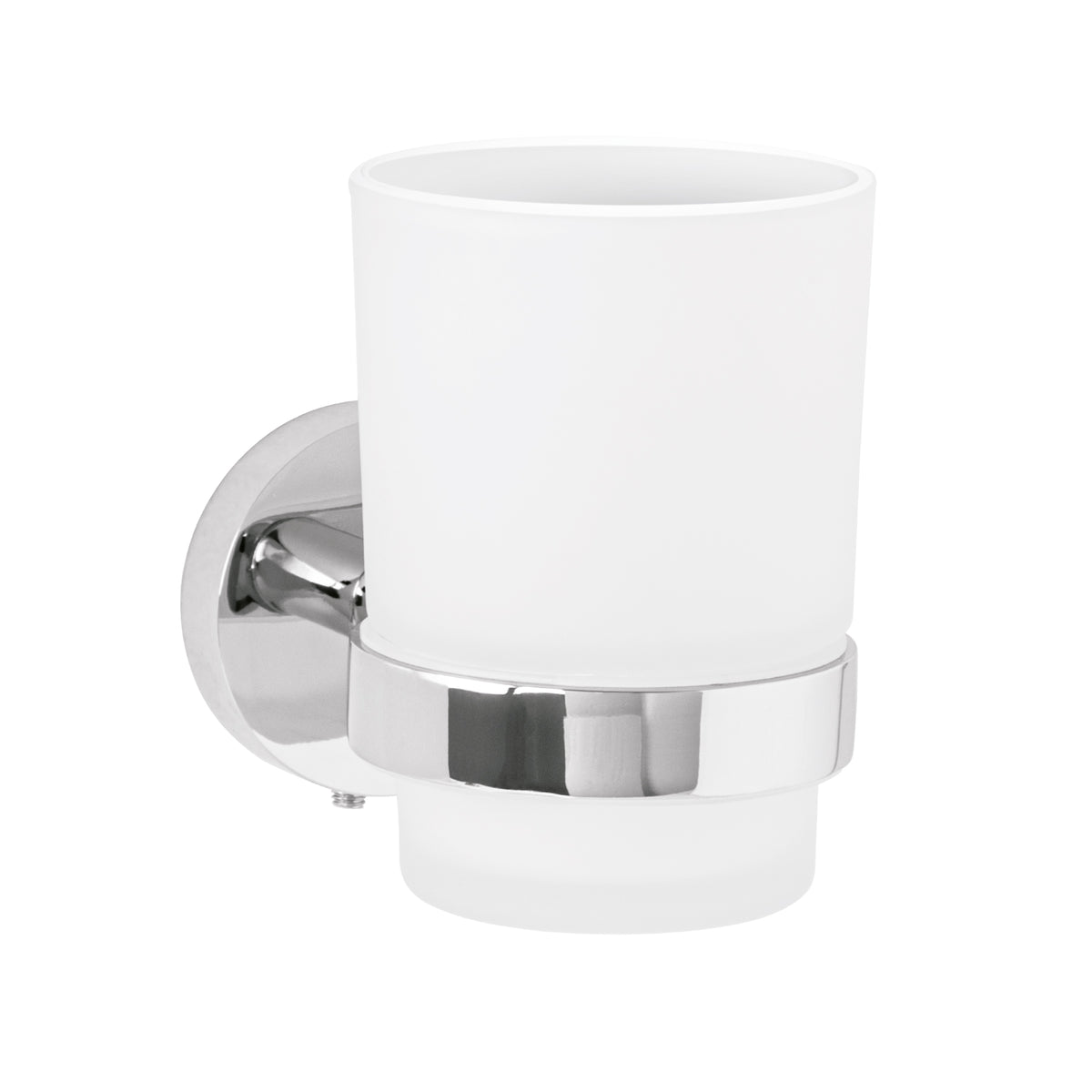 Portavaso cepillero con vaso de vidrio FOSET TUBIG cromo
