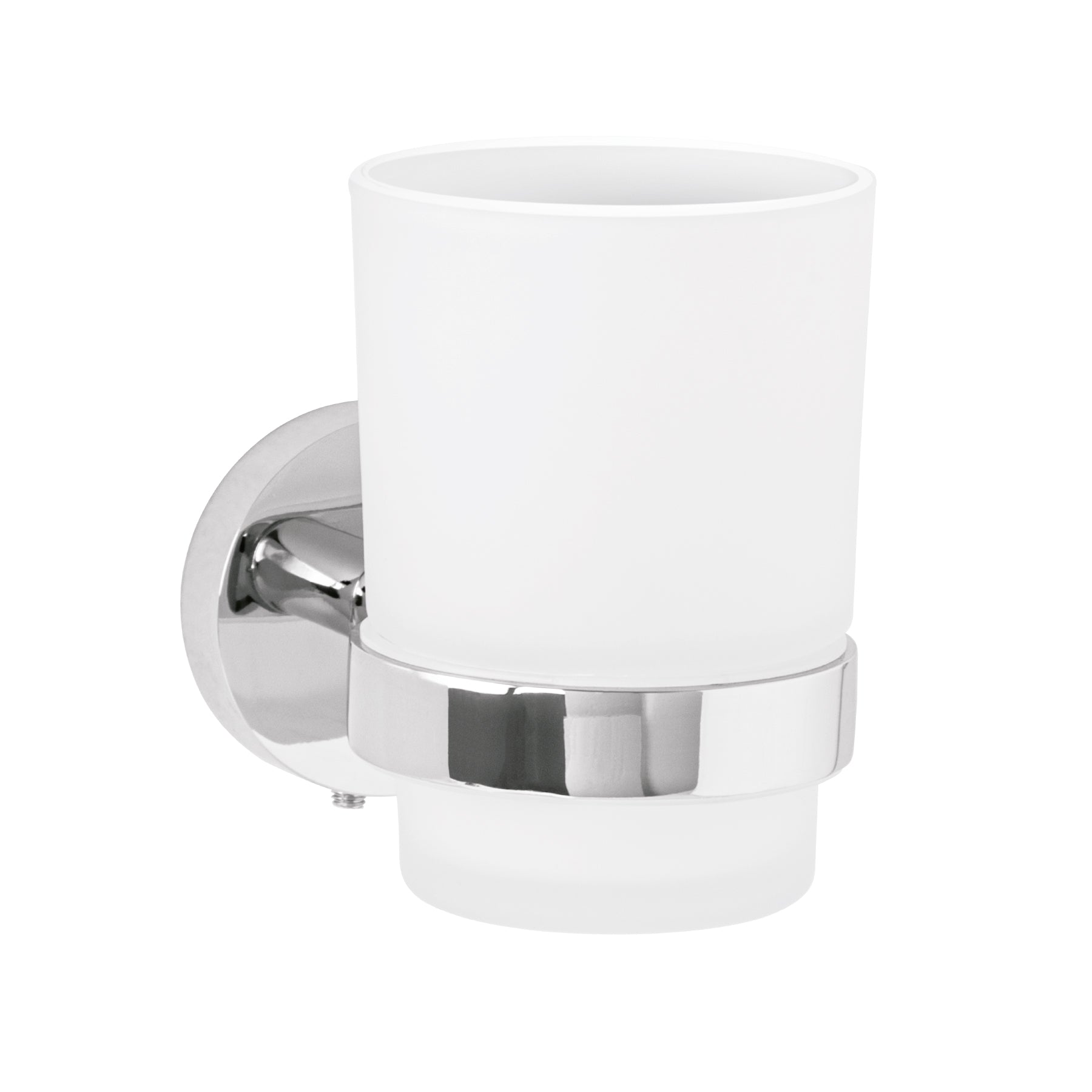 Portavaso cepillero con vaso de vidrio FOSET TUBIG cromo