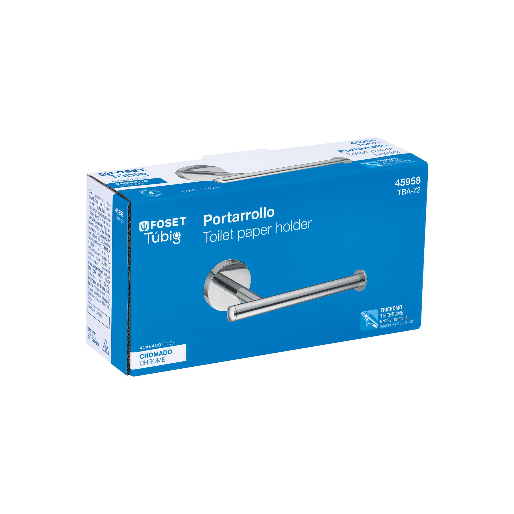 Portarrollo metalico acabado FOSET TUBIG cromo