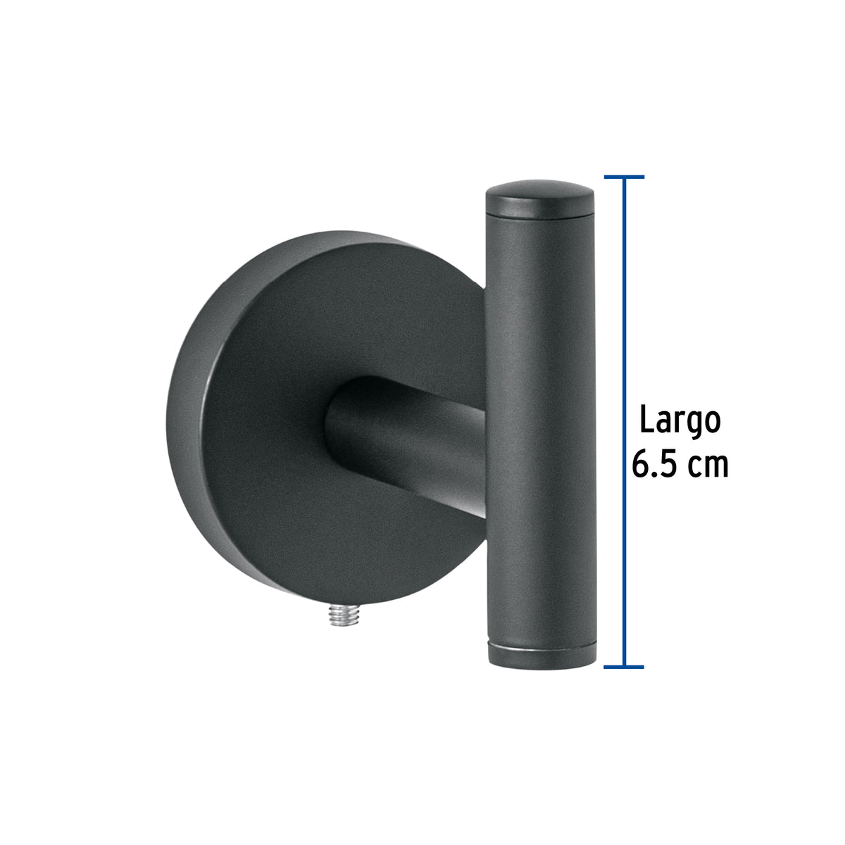 Gancho sencillo metalico acabado negro FOSET TUBIG