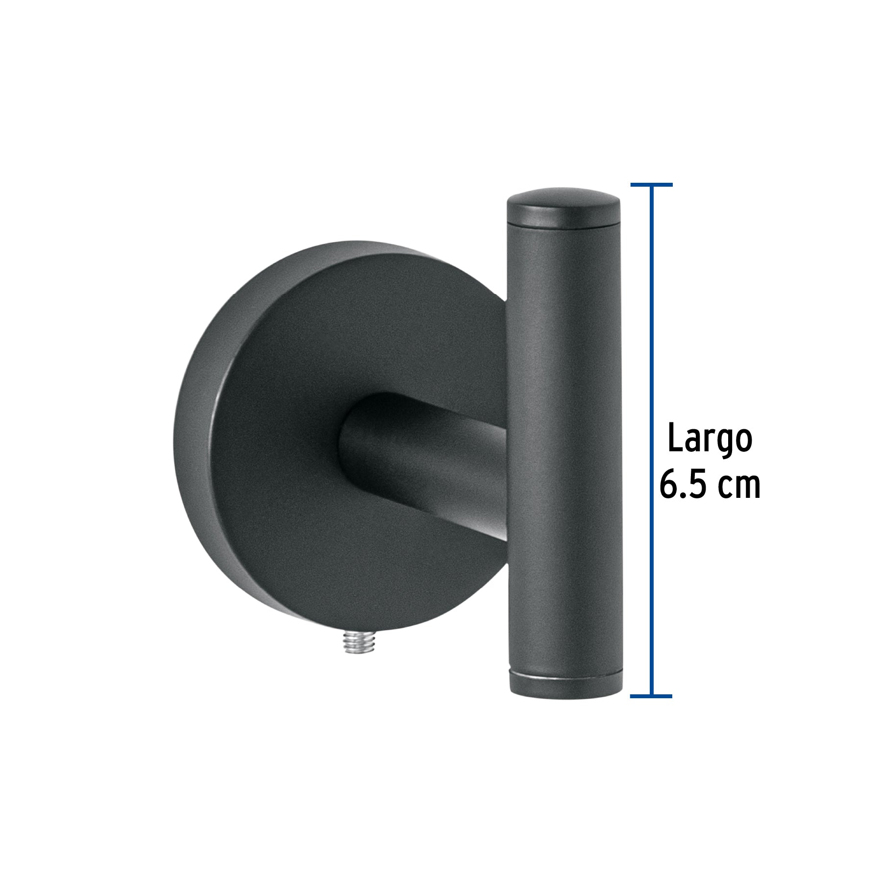 Gancho sencillo metalico acabado negro FOSET TUBIG