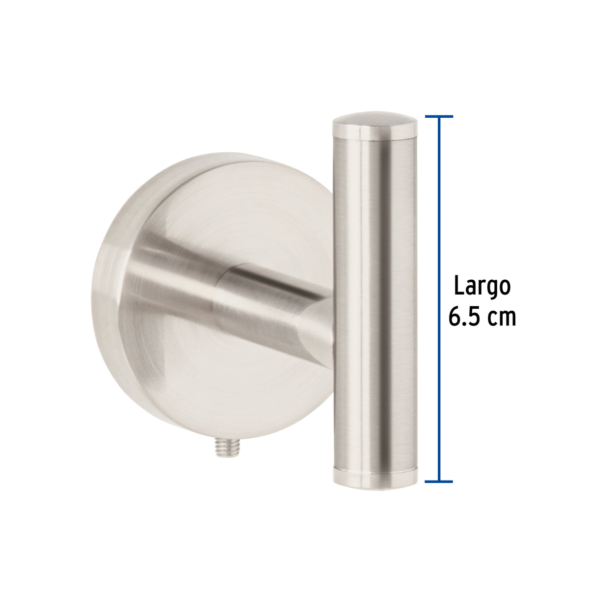 Gancho sencillo metalico acabado satin FOSET TUBIG
