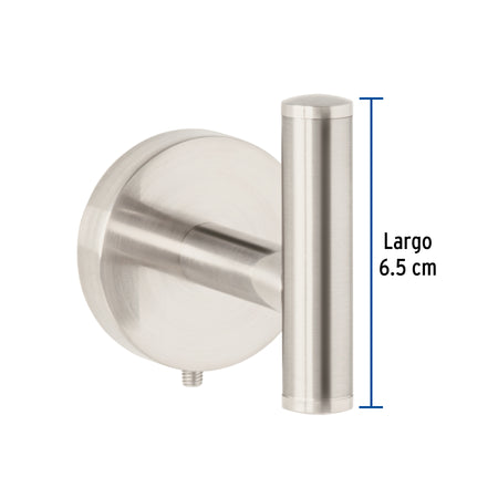 Gancho sencillo metalico acabado satin FOSET TUBIG