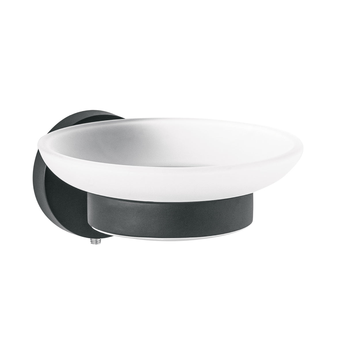 Jabonera metalica con plato de vidrio FOSET TUBIG negro