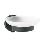 Jabonera metalica con plato de vidrio FOSET TUBIG negro