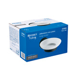 Jabonera metalica con plato de vidrio FOSET TUBIG negro