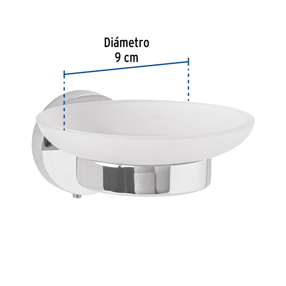 Jabonera metalica con plato de vidrio FOSET TUBIG cromo