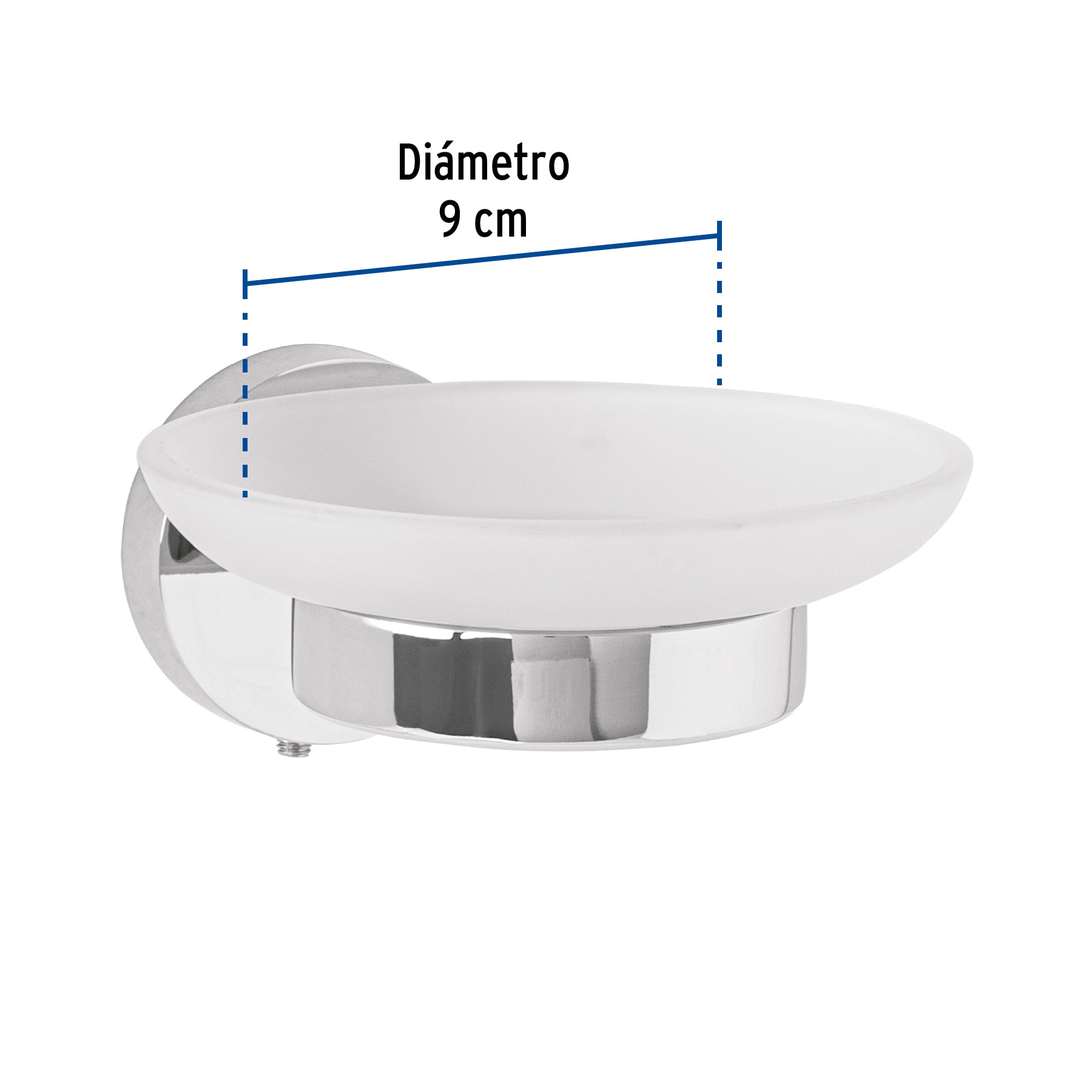 Jabonera metalica con plato de vidrio FOSET TUBIG cromo
